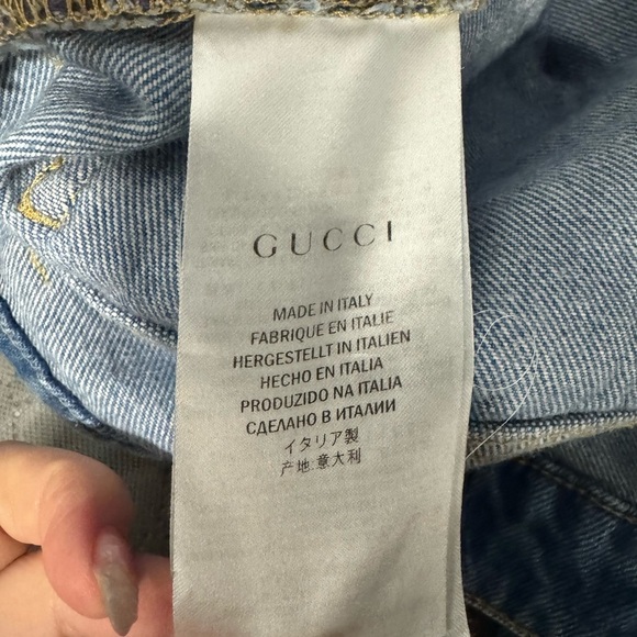 GUCCI | Skinny Flare Blue Jeans with Cuffed Bottoms - Picture 10 of 11